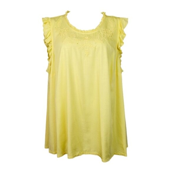 Lane Bryant Tops - Lane Bryant Womens Sleeveless Yellow Floral Embroidered Top Size 22 NWT